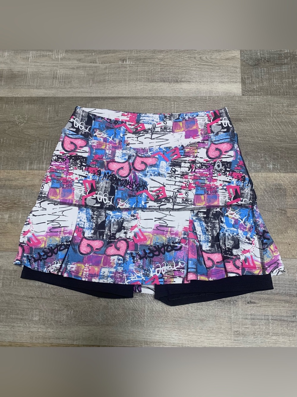 Dona Jo Fit Wear Graffiti Print Skort Skirt Tennis Pickleball Golf Size 2 Large